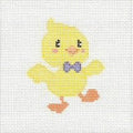 Chick Needlepoint Canvas with Bow Tie – 4"x4", 18 Mesh by Misty Morrow