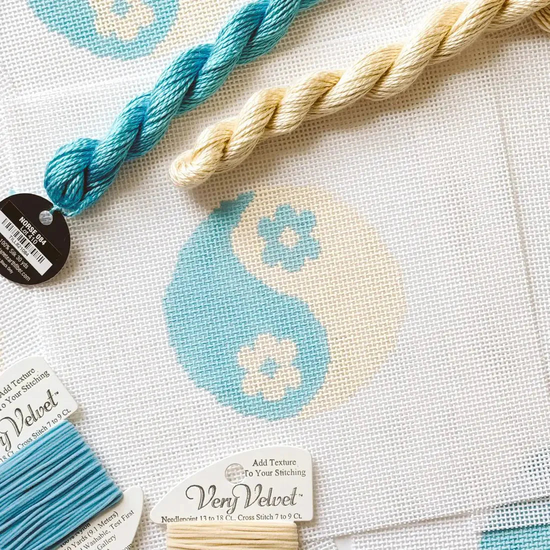 Cotswold Co Designs - Yin Yang Flower Needlepoint Ornament Canvas, Needlepoint